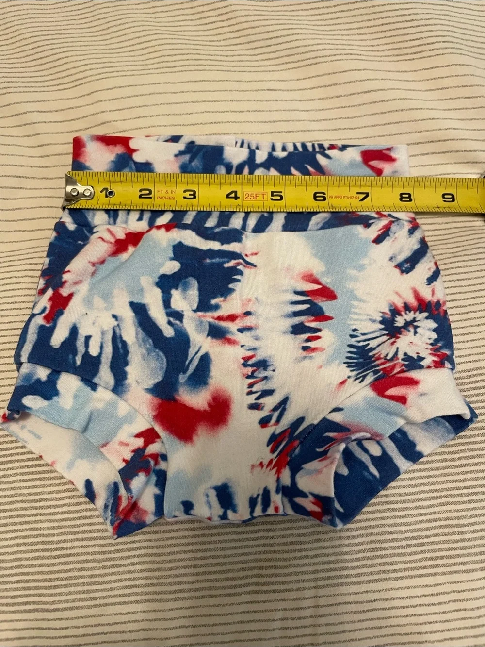 3-6 Month Baby Handmade Tie-Dye Diaper Cover - Red, Blue & White